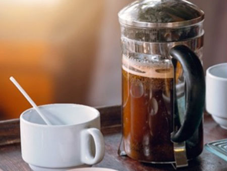 A French Press coffee cafetiere